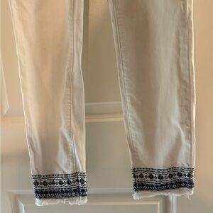 Embroidered White Jeans